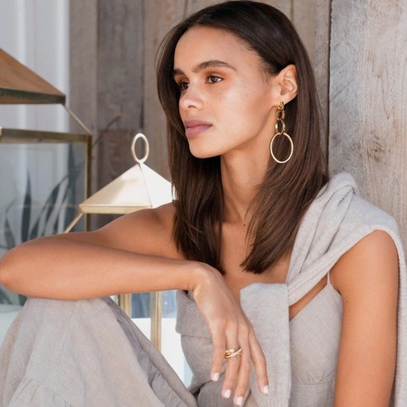 New Vita Fede Cassio Modular Convertible Earrings Gold Stainless Steel - Picture 2 of 13